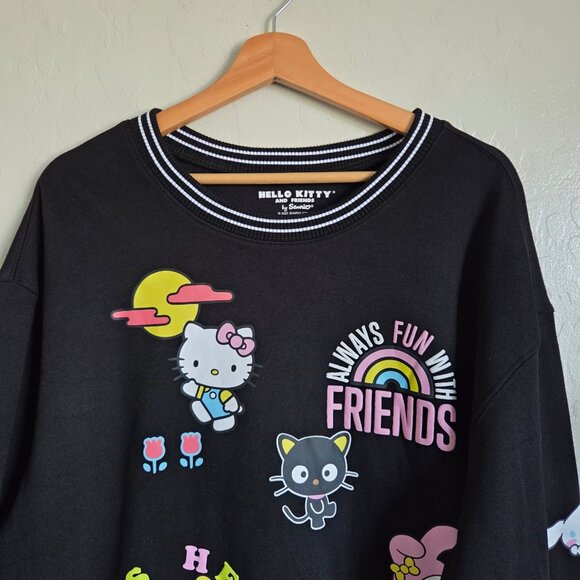 Hello Kitty and Friends x Hybrid Apparel Crewneck Sweatshirt Black Women's Large - Picture 3 of 9
